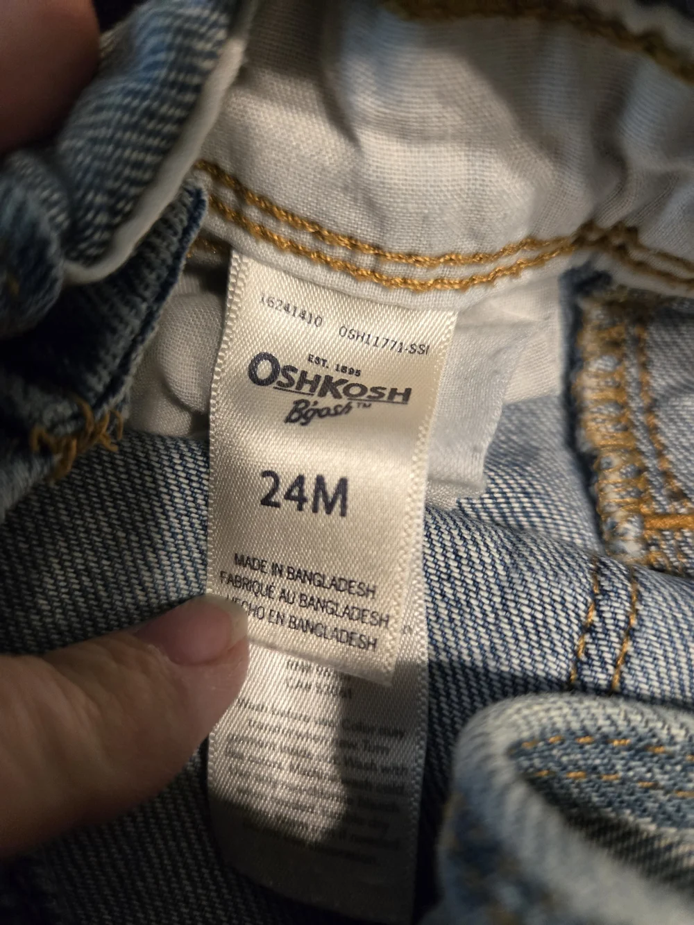 OshKosh B'gosh Embroidered Floral Heart Denim Overalls 24M Girl